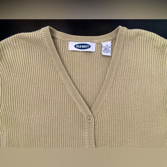 OLD NAVY Long Sleeve Light Avocado Green Rib-Knit V-Neck Cardigan sz M - Picture 4 of 8